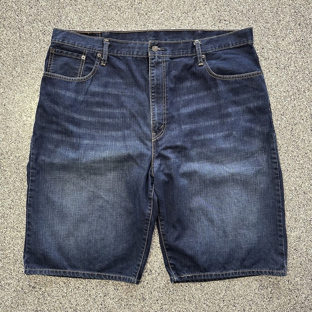 Levis Shorts Jean Denim Mens 42x12 569 Relaxed Fit Loose Baggy Dark Wash